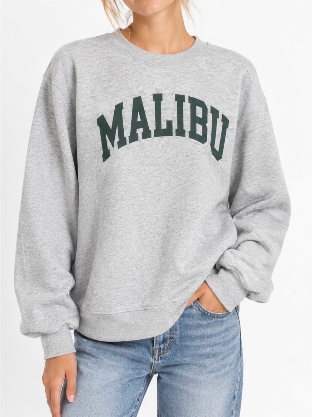 John Galt Brandy Melville Erica Malibu Grey Crewneck Sporty Prep Casual
